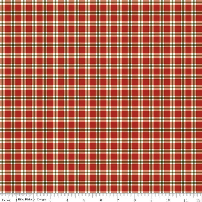 Christmas Greetings - Red Plaid - C17665-RED