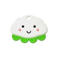 *Cloud Shape Silicone Teether, White and Green