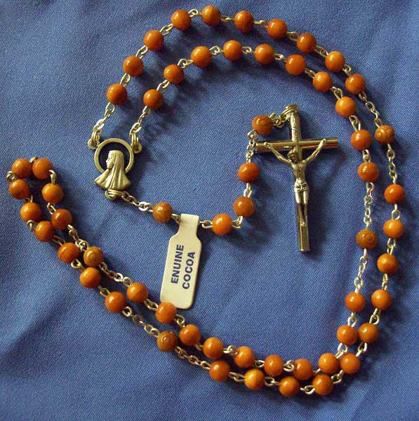 Cocoa Bead Rosary - Dark