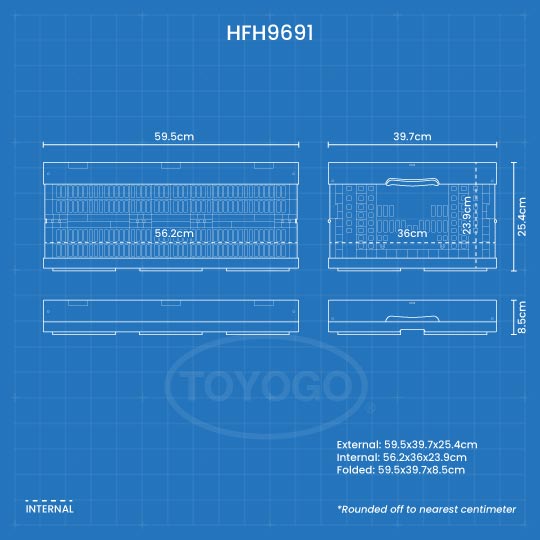 COLLAPSIBLE BASKET L590XW395XH250MM (HFH9691)