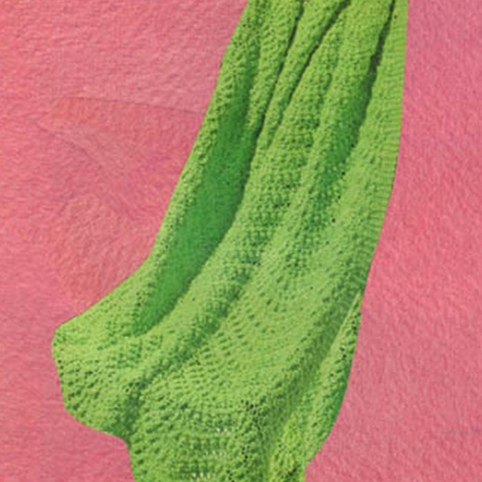 Vibrant green textured fabric draped against a bright pink background close-up view