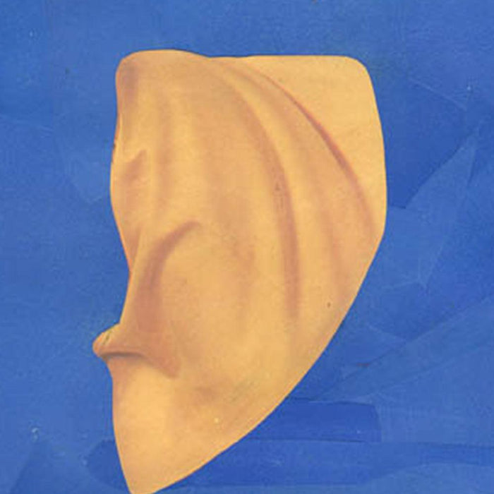 Michael DeSutters Color Play 143 print close-up of a golden fabric draped on a blue background