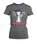 Cow america 4th of July  - Men's and Women's t-shirt , Vneck, Hoodies - myfunfarm - clothing acceessories shoes for cow lovers, pig, horse, cat, sheep, dog, chicken, goat farmer