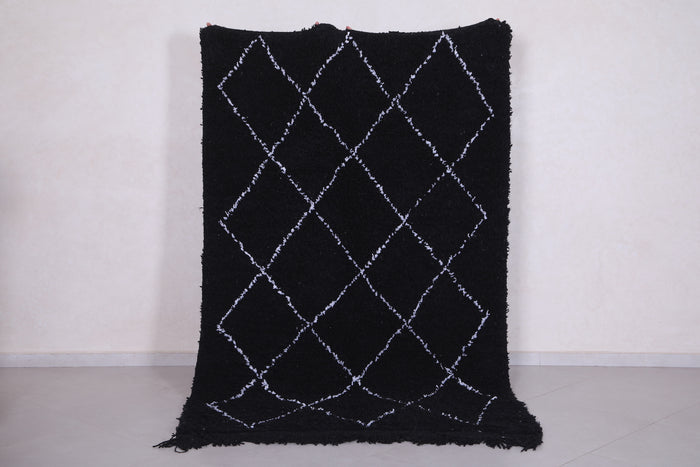 Handmade custom Moroccan rug - wool berber black carpet - custom moroccan rugs