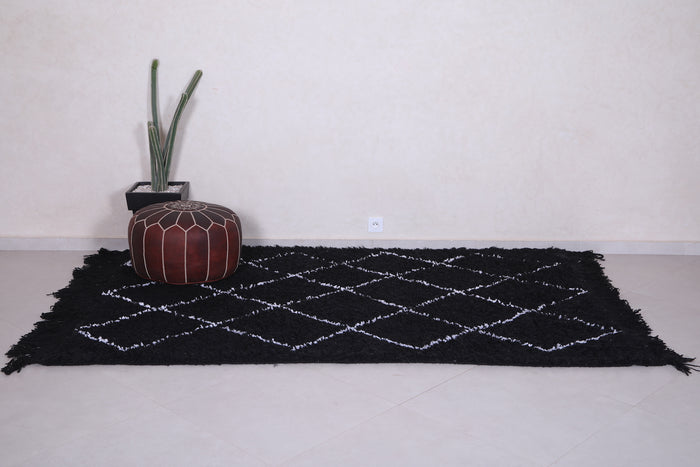 Handmade custom Moroccan rug - wool berber black carpet - custom moroccan rugs