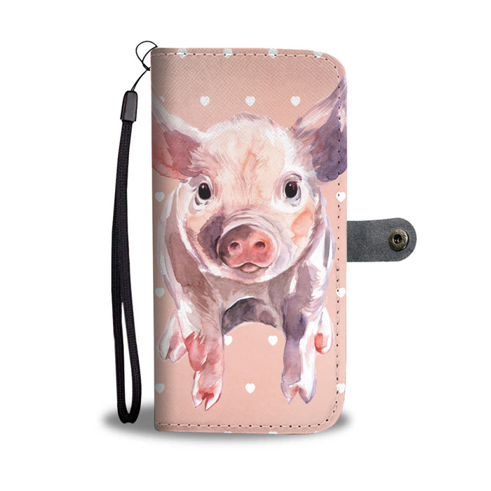 Cute pic painting style - Wallet Phone case - myfunfarm - clothing acceessories shoes for cow lovers, pig, horse, cat, sheep, dog, chicken, goat farmer
