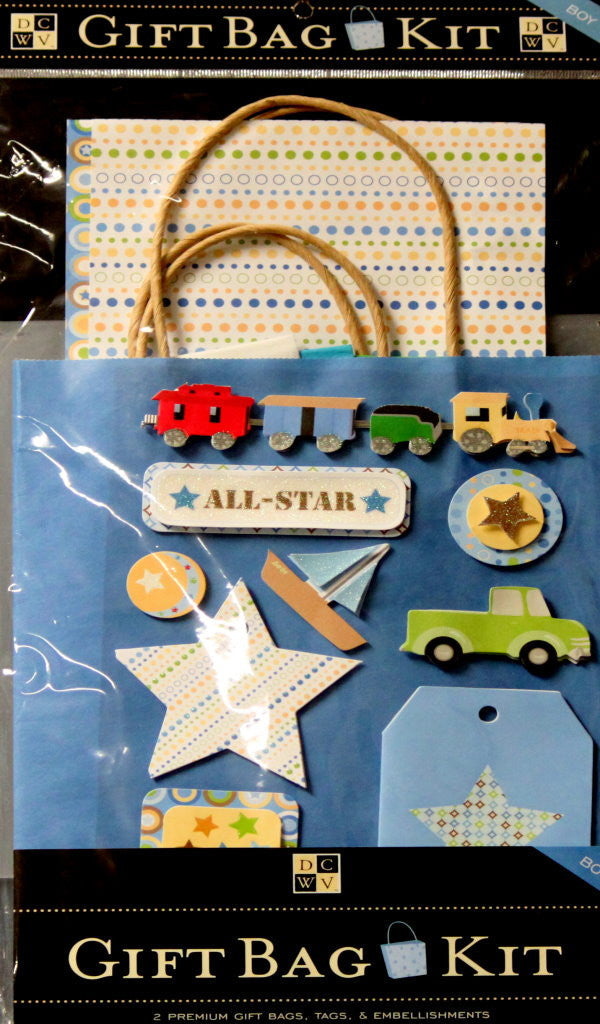 DCWV Build-a-Bag Boy Gift Bag Kit - SCRAPBOOKFARE