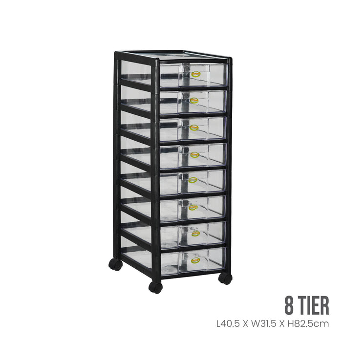 DOCUSTA 8 TIER STORAGE DRAWER W WHL (701-8)