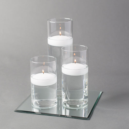 square mirror centerpiece candles set 3