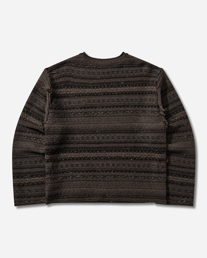 Umbro Fair Isle Crest Crew Black Brown Knitwears Sweaters UBMW0654YA27 BLK0040