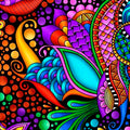 Floral Geometric - Black Multi - Carnivale - 1649 26369 J