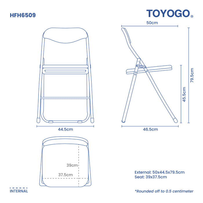 FOLDABLE CHAIR METAL BLACK (HFH6509-BLK)