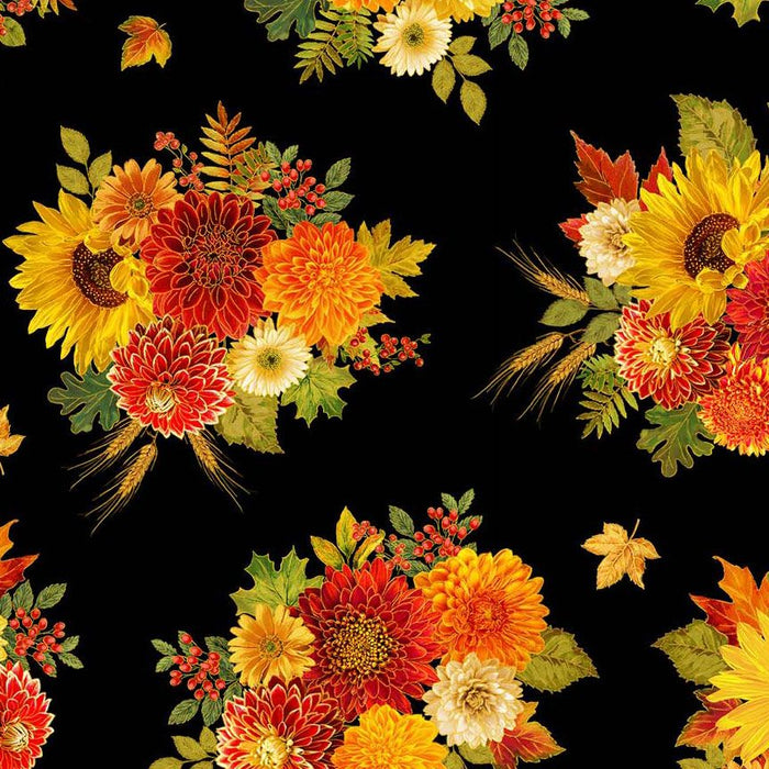 Give Thanks - Bouquets Metallic - HARVEST-CM4132  BLACK