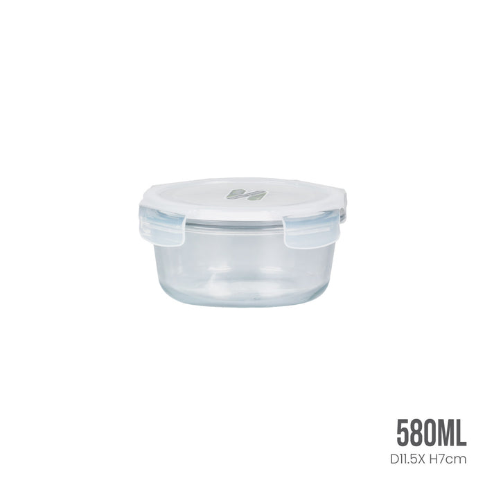 GLASS CONTAINER RD W F T LID 580ML H909 (HFH8902)
