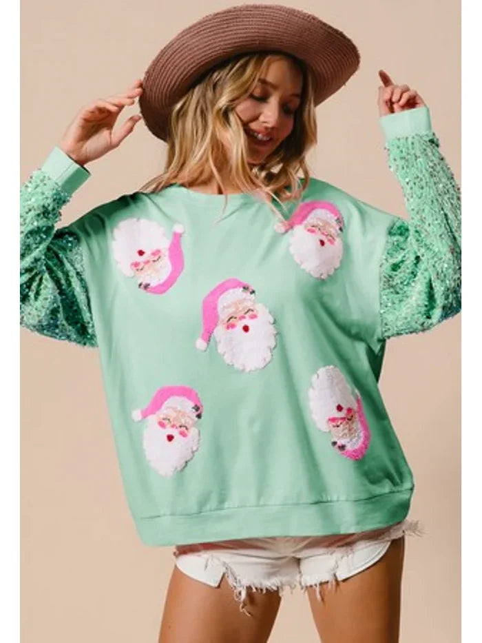 Glitter Women sweatshirt Merry Christmas - myfunfarm