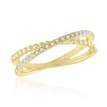 Gold CZ Crossover Ring