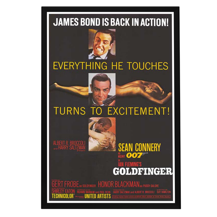"Goldfinger" (1964) Framed Movie Poster