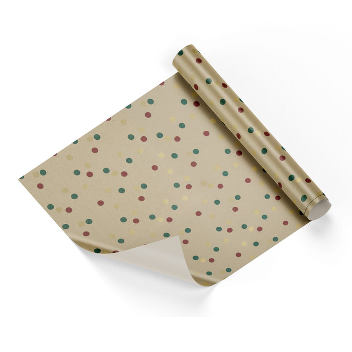 Green Red Polka Dots Kraft Base Wrapping Paper