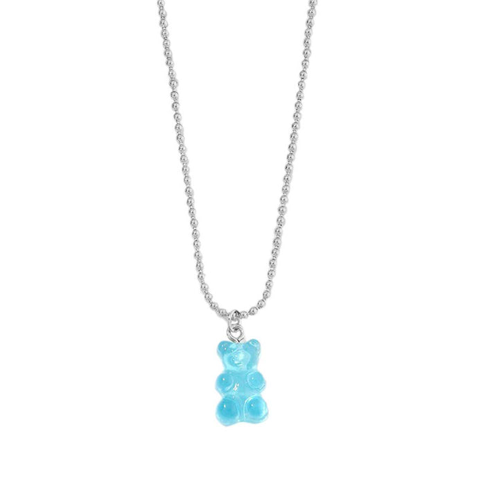 Gummy Bear Pendant Necklace, Blue