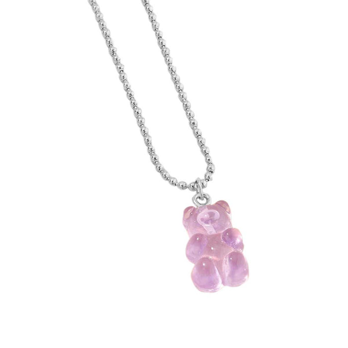 Gummy Bear Pendant Necklace, Purple