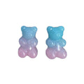 Gummy Bear Stud Earrings, Blue and Pink