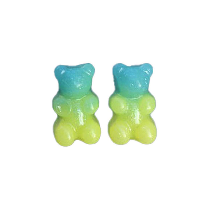 Gummy Bear Stud Earrings, Blue and Yellow