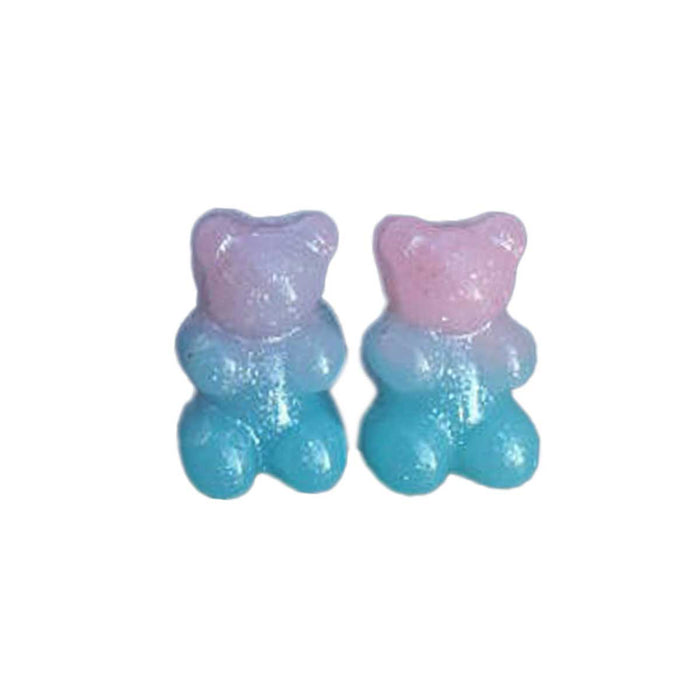 Gummy Bear Stud Earrings, Pink and Blue