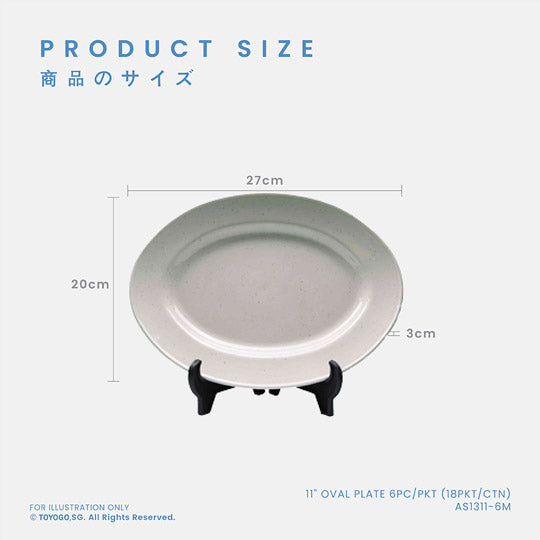 HANA 11INCH OVAL PLATE 6S (AS1311-6)