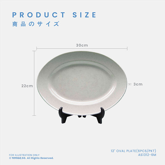 HANA 12INCH OVAL PLATE 6S (AS1312-6)
