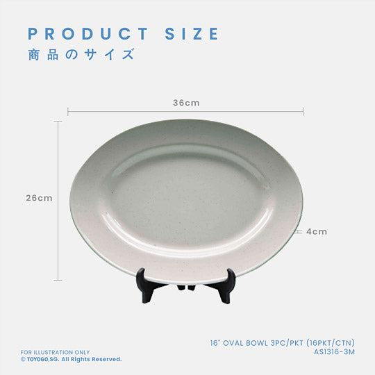 HANA 16INCH OVAL BOWL 3S (AS1316-3)