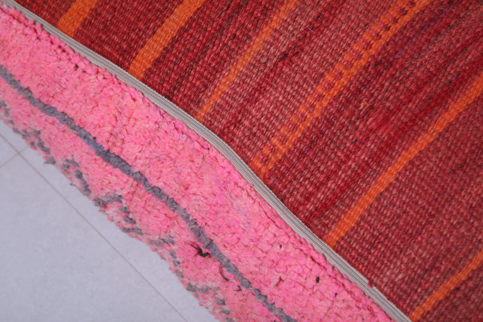 Handmade moroccan berber ottoman pink pouf - Moroccan kilim pouf