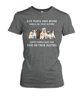 Happy people have dog - Men's and Women's t-shirt , Vneck, Hoodies - myfunfarm - clothing acceessories shoes for cow lovers, pig, horse, cat, sheep, dog, chicken, goat farmer