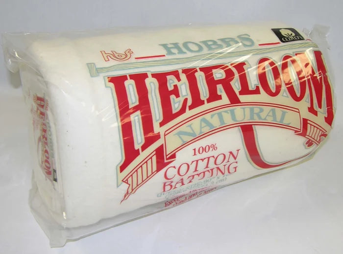 Heirloom Unbleached Cotton Batting - 90" x 108"