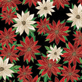 Holiday Nouveau - Poinsettias In Bloom Black - 15149M-12