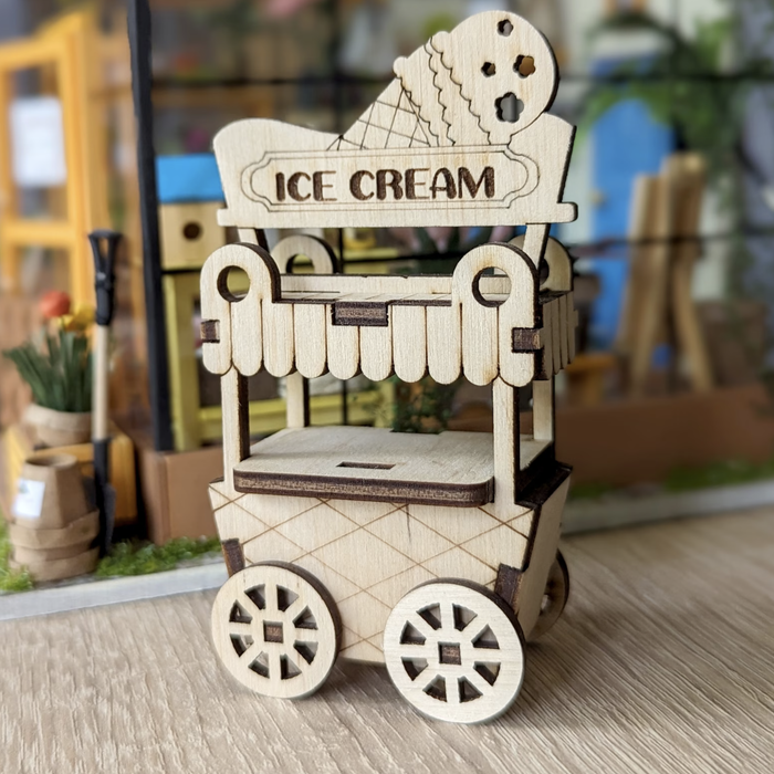 Ice Cream Cart (3D puzzle) Medium Draftboard - (1/8")