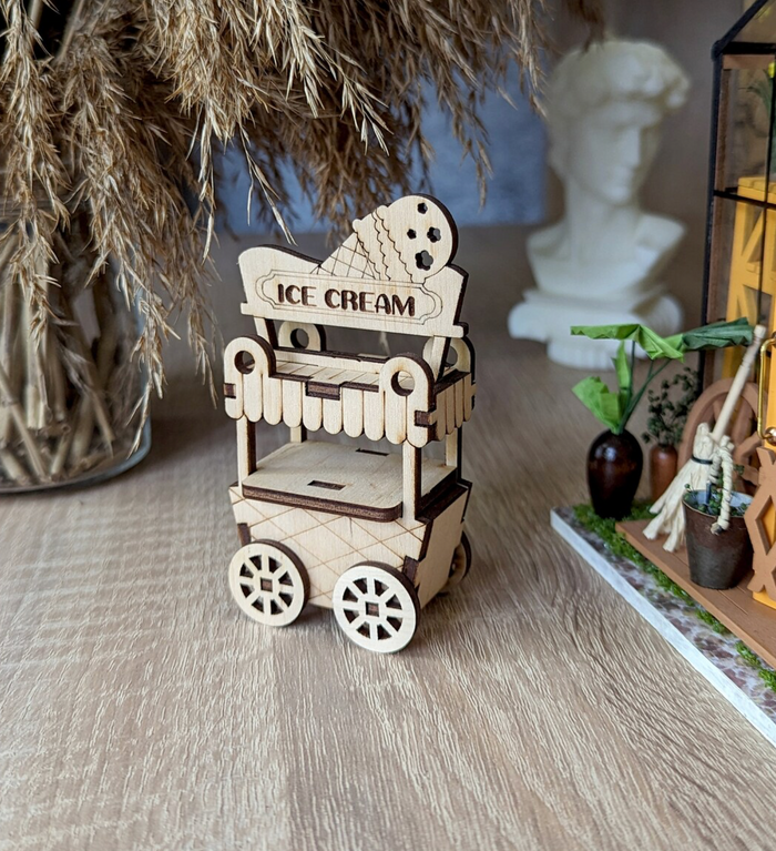 Ice Cream Cart (3D puzzle) Medium Draftboard - (1/8")