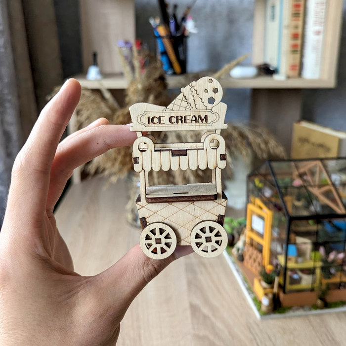 Ice Cream Cart (3D puzzle) Medium Draftboard - (1/8")