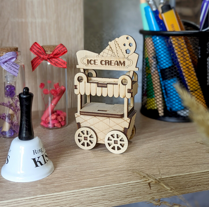 Ice Cream Cart (3D puzzle) Medium Draftboard - (1/8")