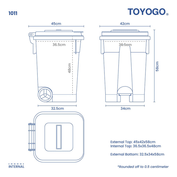 IGIENE STEP BIN W WHL 50L (1011)