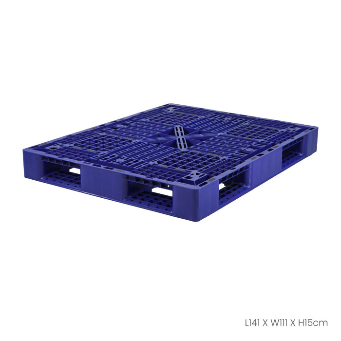 IND PLASTIC PALLET 140X110X15CM BLUE (P1114-BLU)