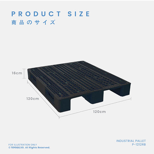 IND PLASTIC PALLET BLACK (P1212-BLK)