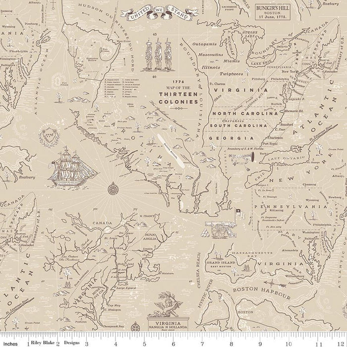 Independence - Colonial Map Beige - C17332-BEIGE