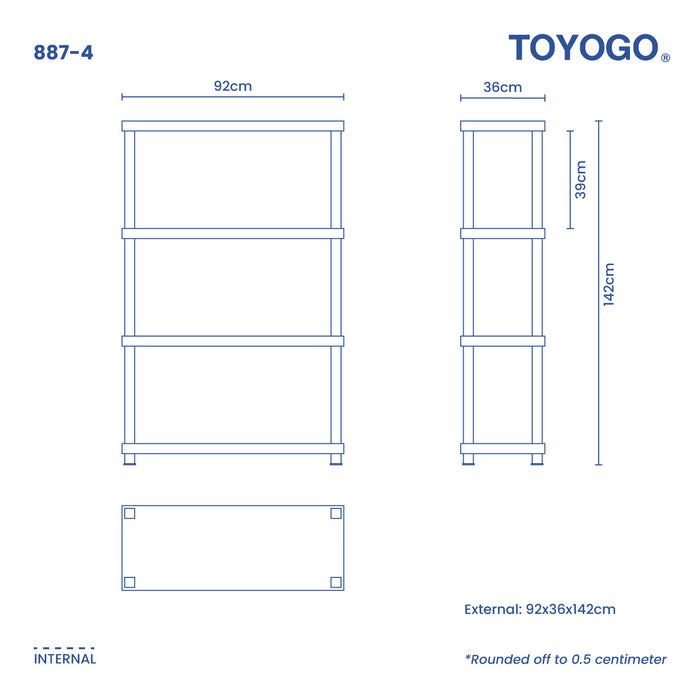 JIYUU 4 TIER DIY STORAGE SHELVING (887-4)