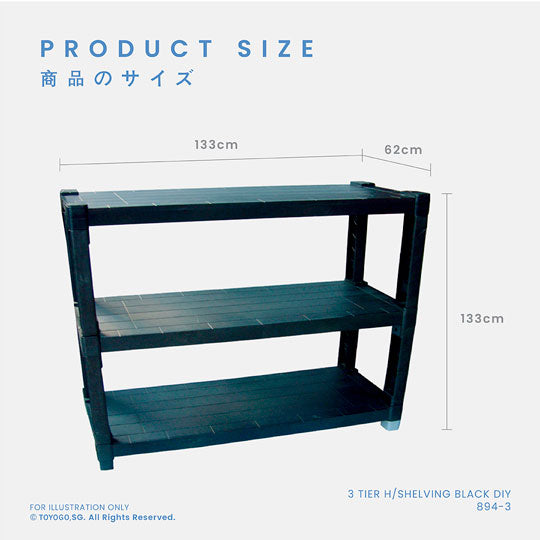 KANSO 3 TIER DIY STORAGE SHELVING - HIGH (894-3)