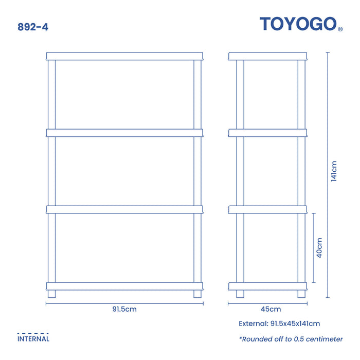 KANSO 4 TIER DIY STORAGE SHELVING (892-4)