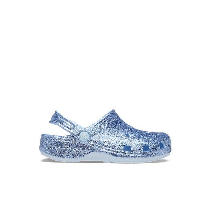 Kids Classic Chunky Glitter Clog 'Blue Frost'