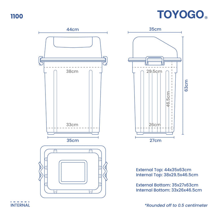 KURIN FLIP TOP WASTE BIN (1100)