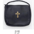 Large Black Leather Expandable Burse