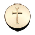 Large Polished Brass Pyx With Cross