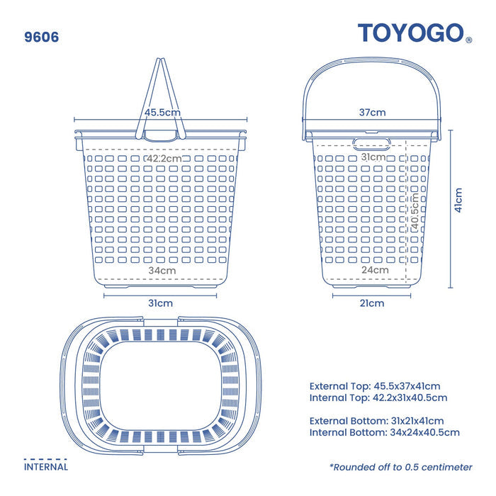 LAUNDRY BASKET W/HANDLE (9606)